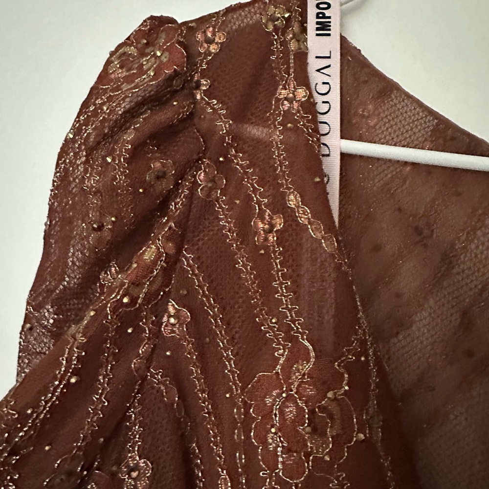Mac Duggal Brown Long Sleeve Dress - Picture 6 of 6